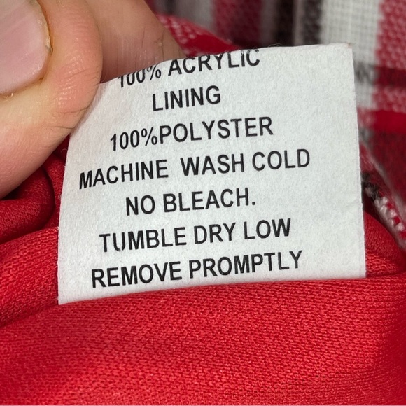 DB Sport Women's Size M Plaid Coat Red Brown Black NWT Made In The USA - Picture 11 of 12